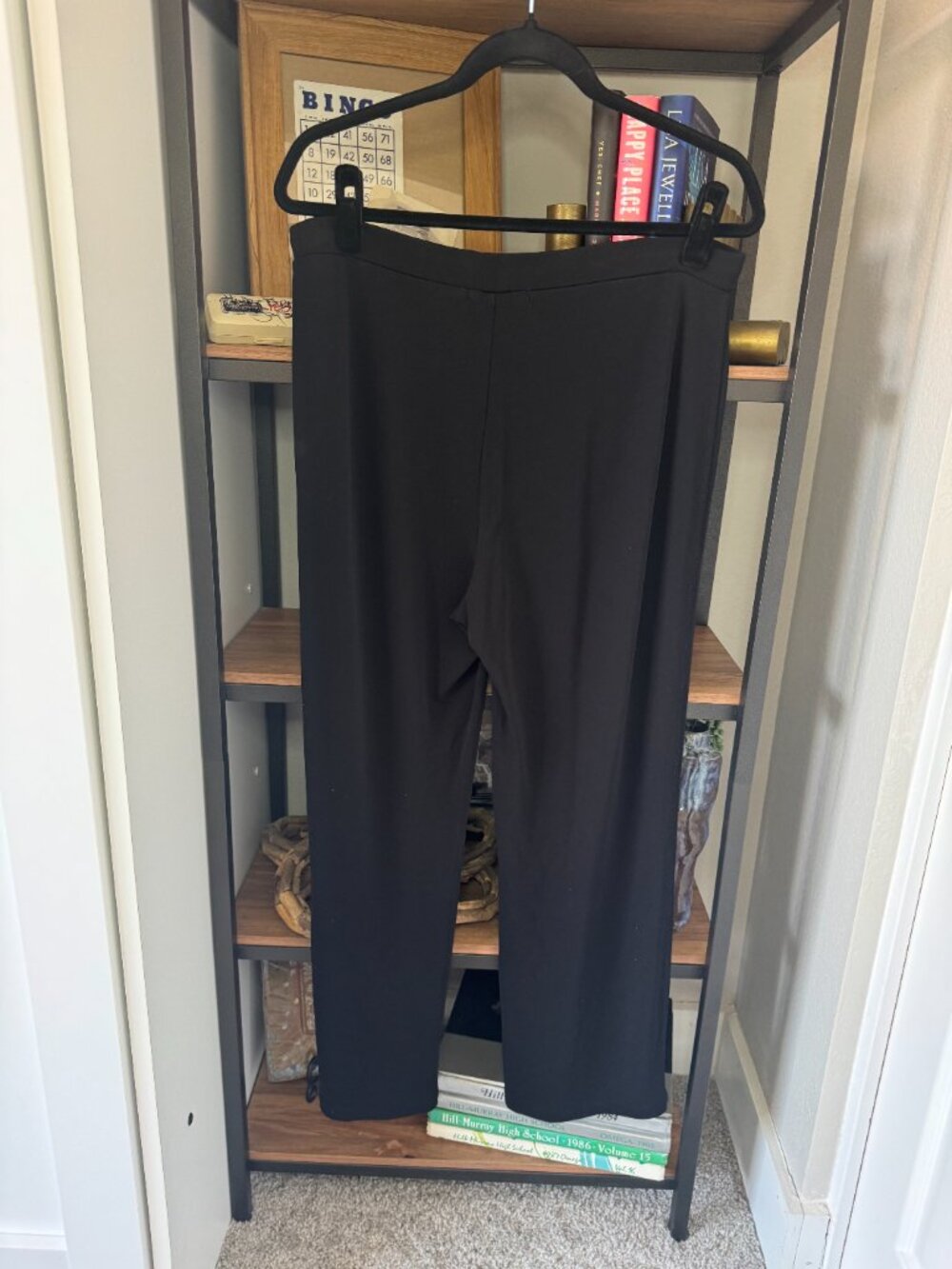 Liz Claiborne Black Black Knit Flowy Pull-on Stretch Pant - Size L - Picture 3 of 3